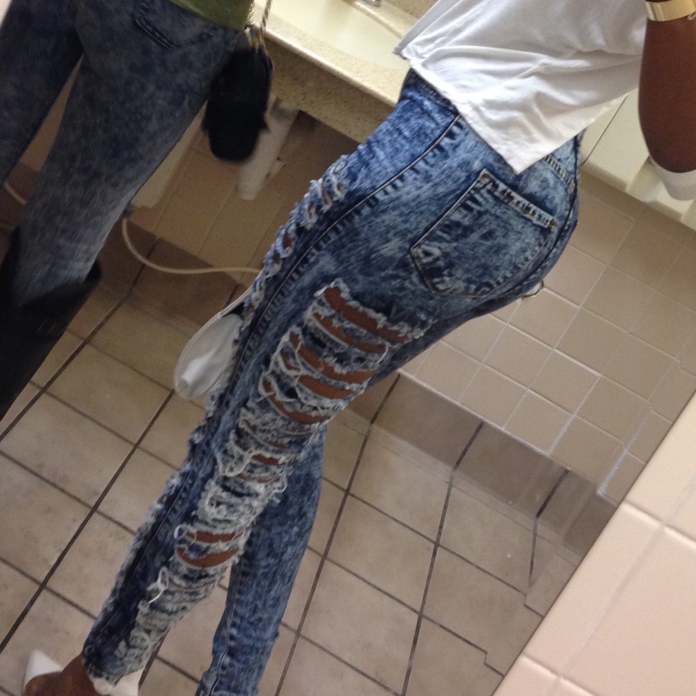 High Waisted Ripped Jeans